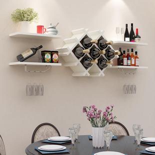 餐厅悬挂式酒架酒柜客厅墙上装饰隔板置物架创意壁挂吊柜收纳架子