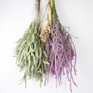 尤加利叶带果子干花自然真花树枝多头凤尾桉树倒挂装饰搭配花材