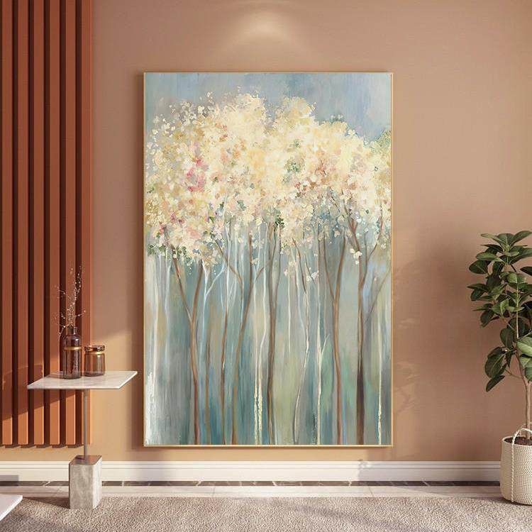 美国简单金钱树入口装饰画过道走廊挂画客厅入口楼梯大型落地壁画,家居饰品,现代装饰画,淘宝优惠券,粉丝福利购,淘宝优惠卷