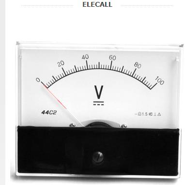 伊莱科44C2指针式直流电压表伏特表44C2-V机械表头1~600V电表
