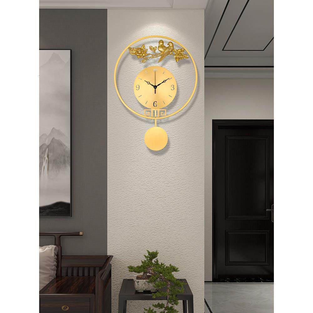 中国风挂钟客厅家居时尚黄铜挂钟2025新经典大气创意流行钟,家居饰品,挂钟,淘宝优惠券,粉丝福利购,淘宝优惠卷