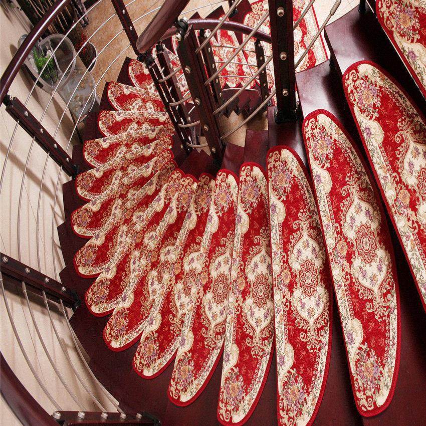 实木楼梯踏步垫弧形定制转角地毯防滑自吸家用免胶自粘欧式楼梯垫,居家布艺,楼梯垫,淘宝优惠券,粉丝福利购,淘宝优惠卷