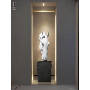 新中式简约装饰办公室玄关招财马落地摆件创意家居售楼部摆设摆台