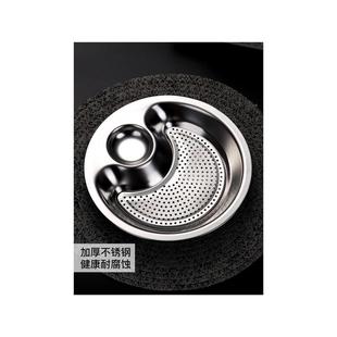 托盘轻奢高端不锈钢饺子盘家用两格餐盘沥水盘带醋碟点心 盛饺子