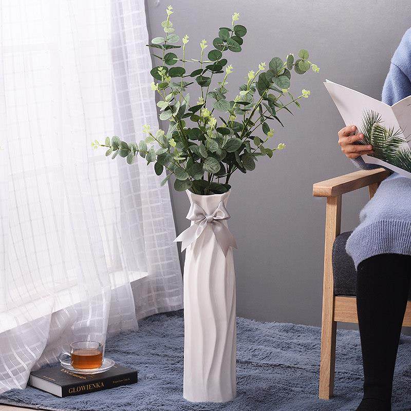 现代简约落地大花瓶摆件客厅插花雪柳冬青富贵竹水培高电视柜两边