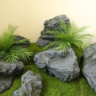 仿真玻璃钢石头摆件室内石块造景庭院花园装饰岩石假山景观假石头