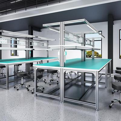 车间防静电工作台铝合金操作台铝型材检验台工厂流水线维修桌子