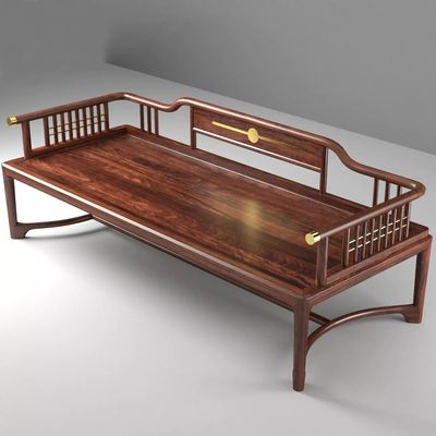 新中式实木乌金木罗汉床两用沙发床榻茶桌椅组合老榆木推拉床家具