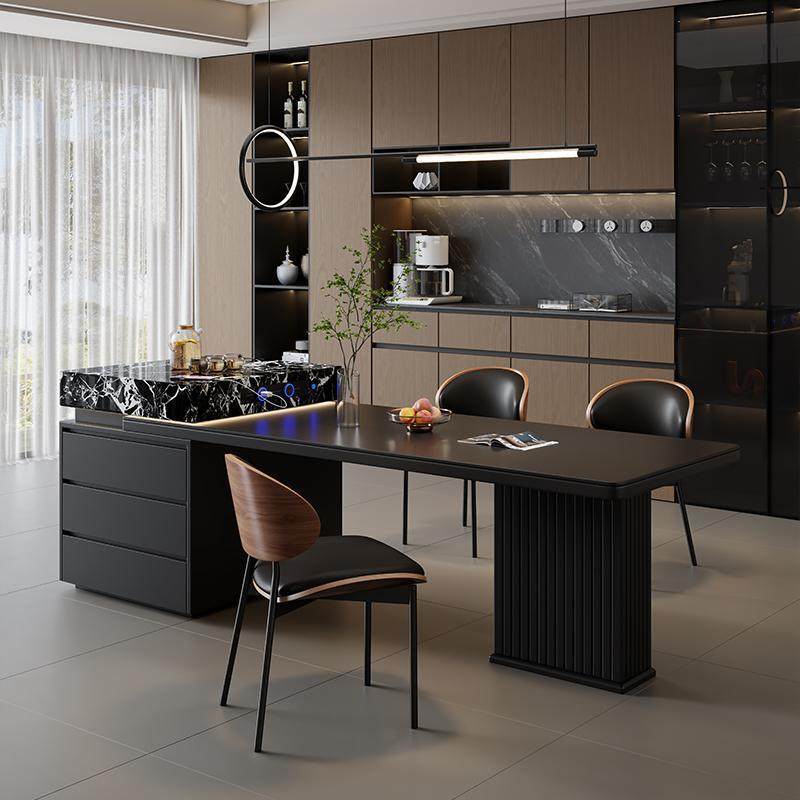 意式岩板岛台餐桌一体家用轻奢多功能高端岩板岛伸缩小户型大户型,住宅家具,板木餐桌,淘宝优惠券,粉丝福利购,淘宝优惠卷