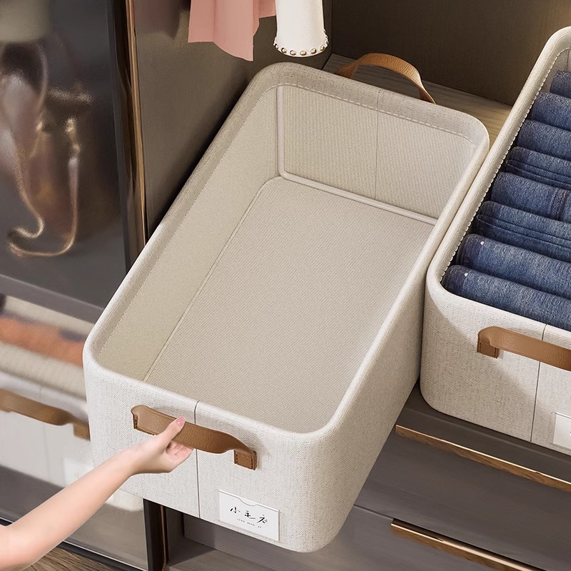 棉麻收纳筐衣柜收纳盒整理分层