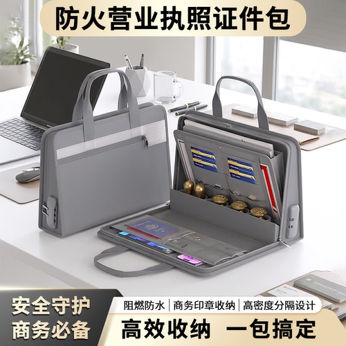 防火证件包防水营业执照手提包