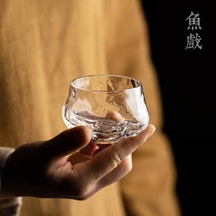 水晶玻璃茶杯主人杯手工创意品茗杯个人单杯泡茶杯子功夫茶具 日式
