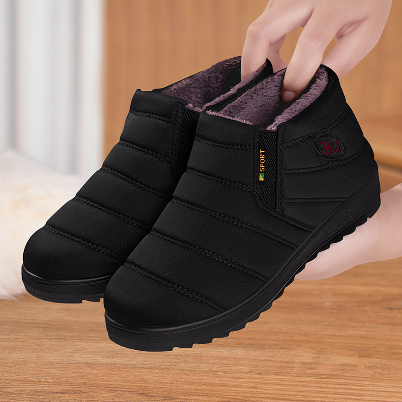 老北京布鞋女冬季加绒加厚舒适平底妈妈棉鞋中老年防水保暖雪地靴,女鞋,传统布鞋,淘宝优惠券,粉丝福利购,淘宝优惠卷