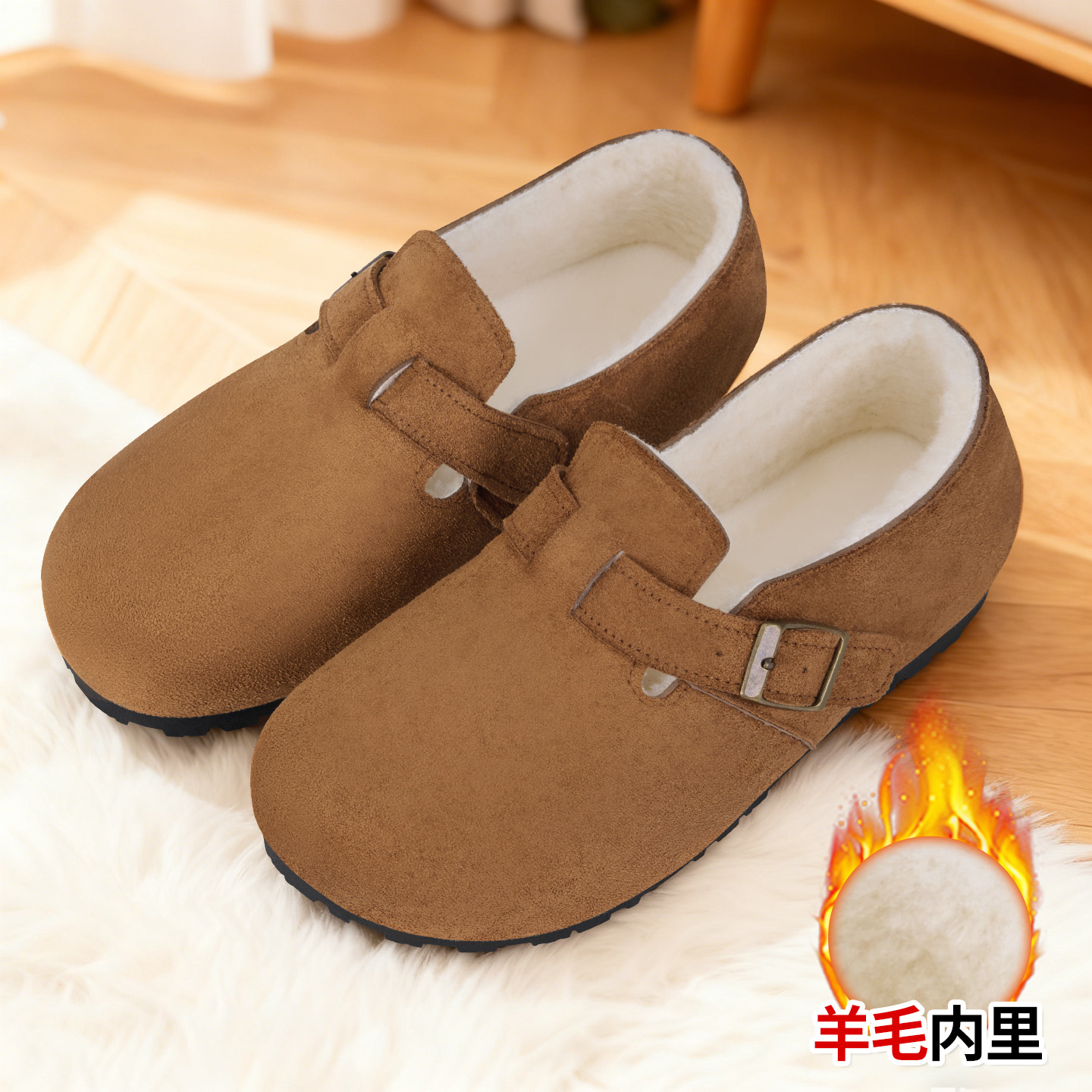 加绒保暖休闲妈妈棉鞋