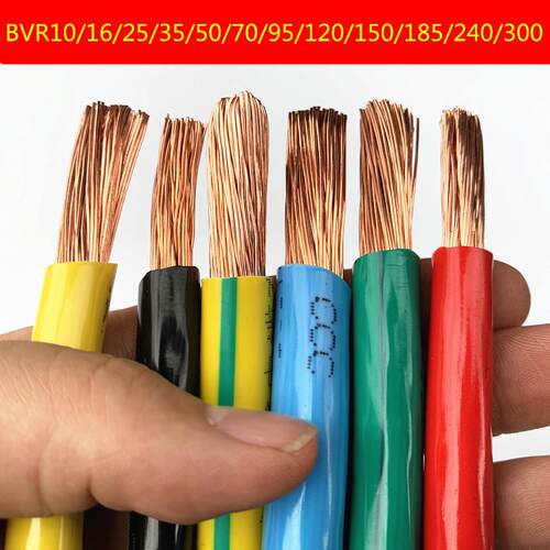 黄绿双色接地软铜线BVR1/1/5/2.5/4/6/10/16平方多股软线线铜芯线