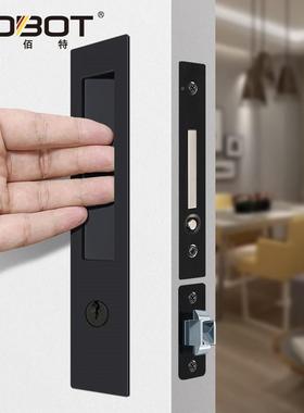 内嵌式口袋门按弹拉手暗藏门扣手推拉门侧面拉手辅助门把手移门锁