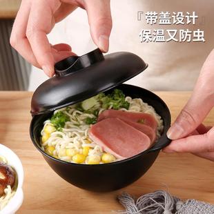 出口跨境日本汤碗家用泡面碗带盖学生宿舍单个双耳大碗拉面碗