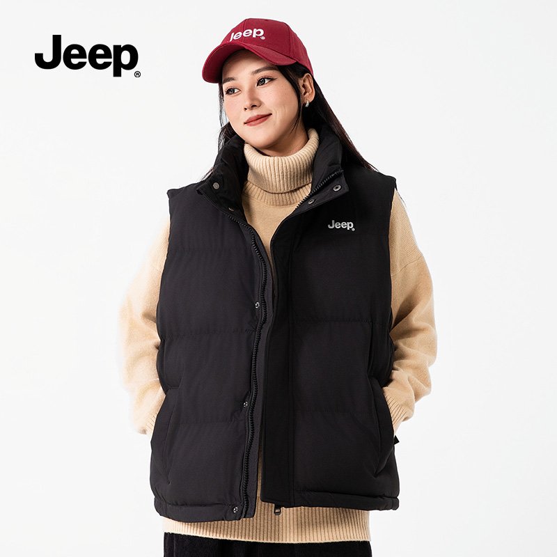 Jeep吉普官方马甲男女冬季2025新款潮流休闲保暖棉服男生无袖外套