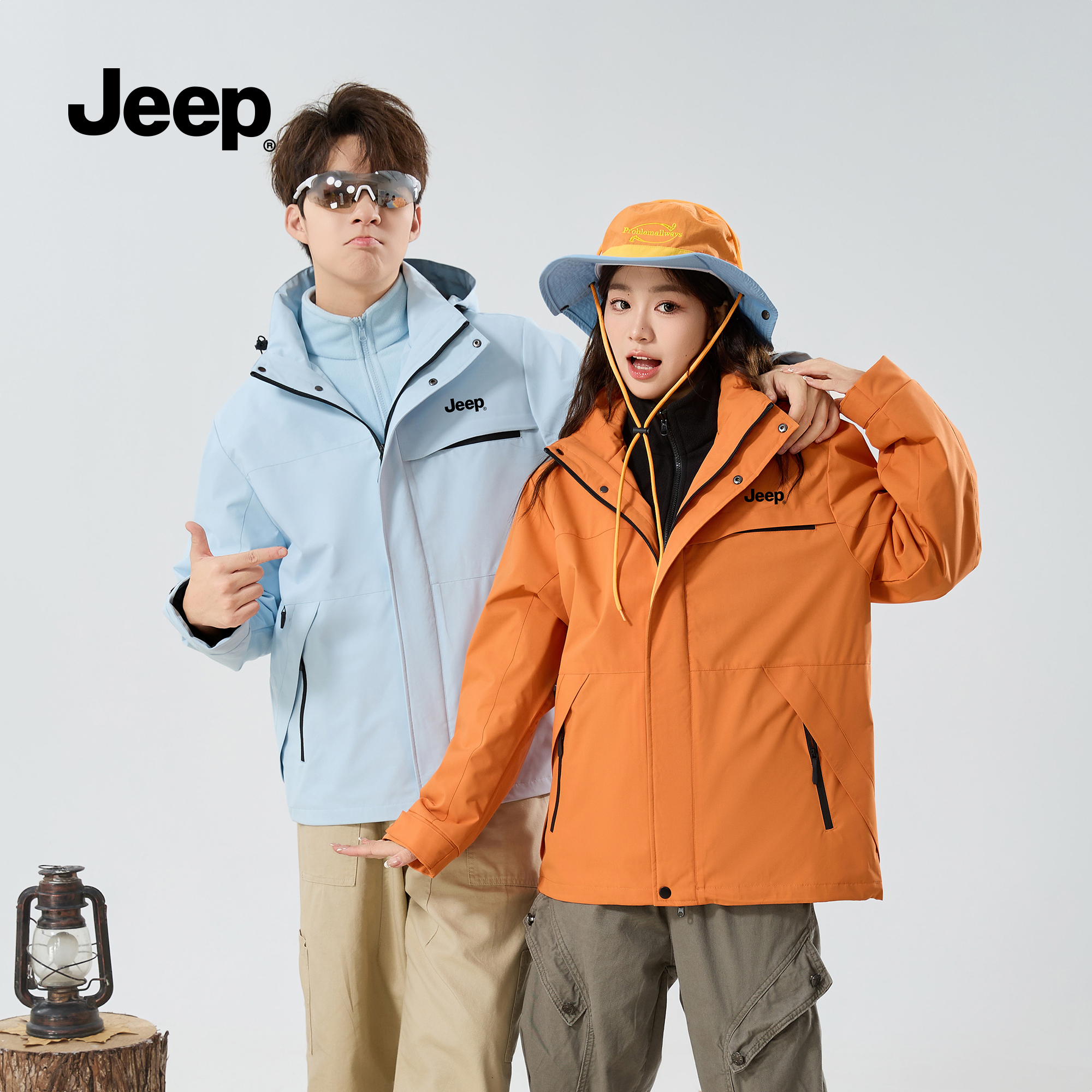 Jeep吉普户外冲锋衣夹克男登山服