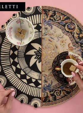 Seletti中西合璧餐垫下午茶咖啡桌垫欧式创意餐具装饰桌垫