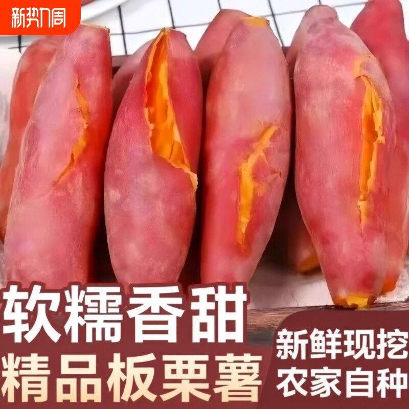 新鲜沙地红薯粉糯蜜薯现挖现发农家自种黄心地瓜板栗红薯西瓜红