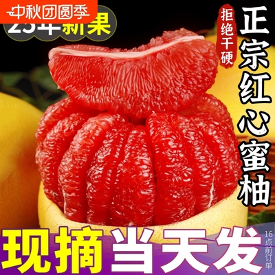 柚子正宗红心蜜柚水果福建平和红肉5斤新鲜葡萄三红琯溪文旦甜柚