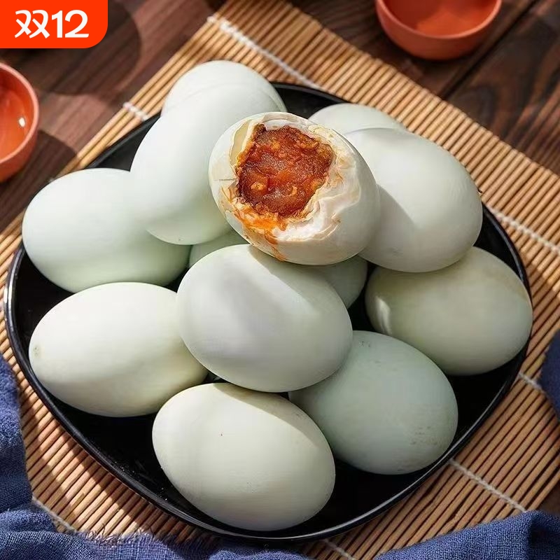 高邮咸鸭蛋正宗鸭蛋起沙流油熟咸鸭蛋泥腌整箱即食特大清仓批发