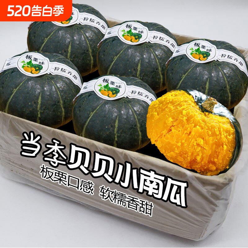 正宗现摘贝贝南瓜 粉糯香甜小南瓜 宝宝辅食 5斤