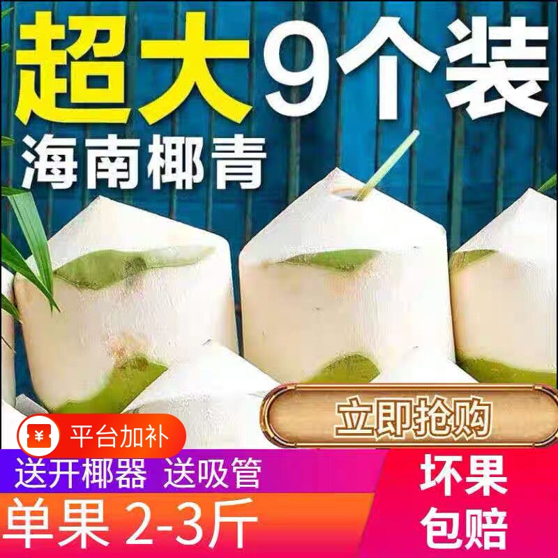 海南椰青新鲜椰子2/4/6/9个装孕妇水果香椰皇去皮一整箱特产包邮