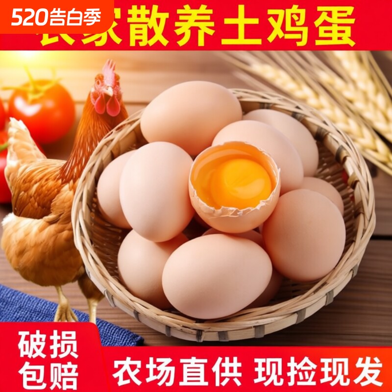 农家散养土鸡蛋10农村笨鸡蛋柴鸡蛋谷物虫草蛋现捡现发农场新鲜
