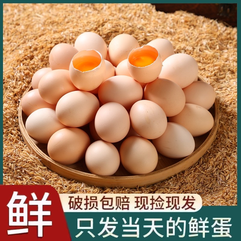 正宗谷物鸡蛋农村散养新鲜自养40枚草鸡蛋笨鸡蛋包邮生鲜鸡蛋