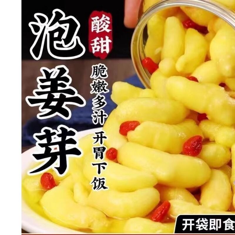 山东特产淄博枸杞泡姜芽新鲜嫩姜牙酸甜腌制泡菜仔姜生姜片下饭菜