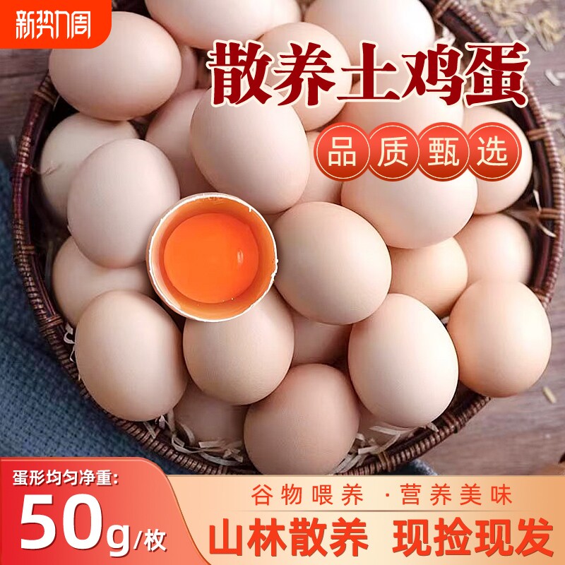 散养土鸡蛋月子蛋湖北大别山林下笨鸡蛋柴鸡蛋农家散养谷物鲜蛋