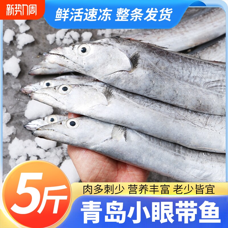 新鲜带鱼整条刀鱼正宗小眼鲜活冷冻海捕雷达网带非舟山带鱼段水产