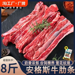 原切去骨牛肋条10斤雪花牛肉新鲜澳洲进口商用烤肉食材冷冻非牛腩