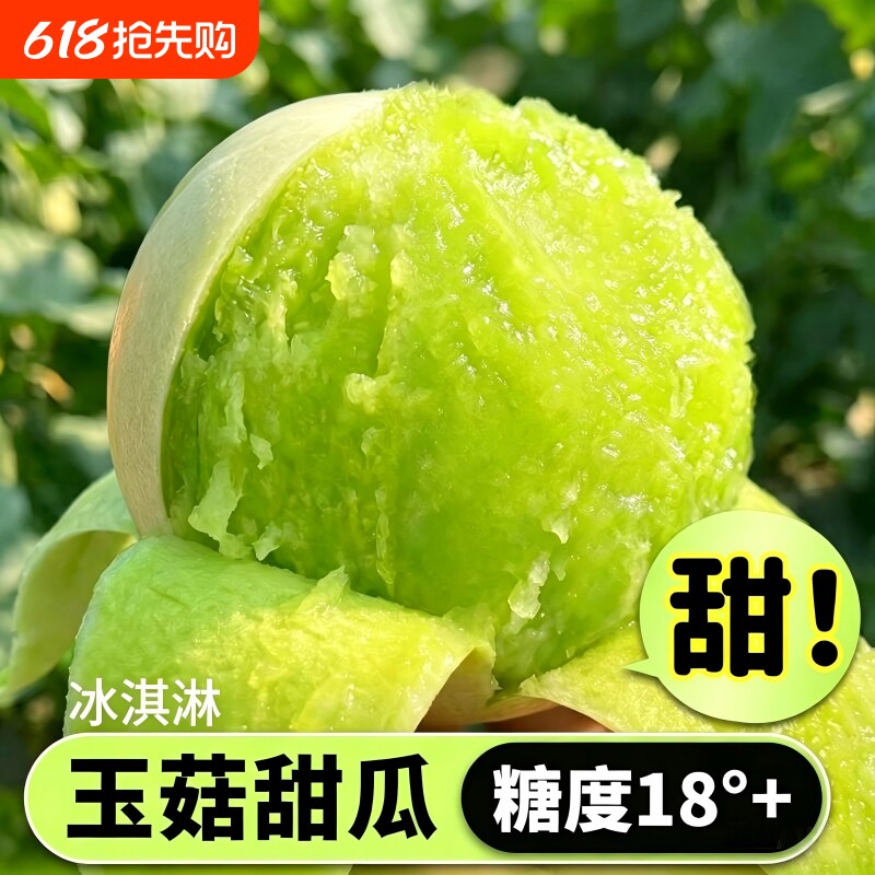 正宗玉菇甜瓜一藤一瓜应当季新鲜水果蜜瓜香瓜冰淇淋脆甜白瓜整箱