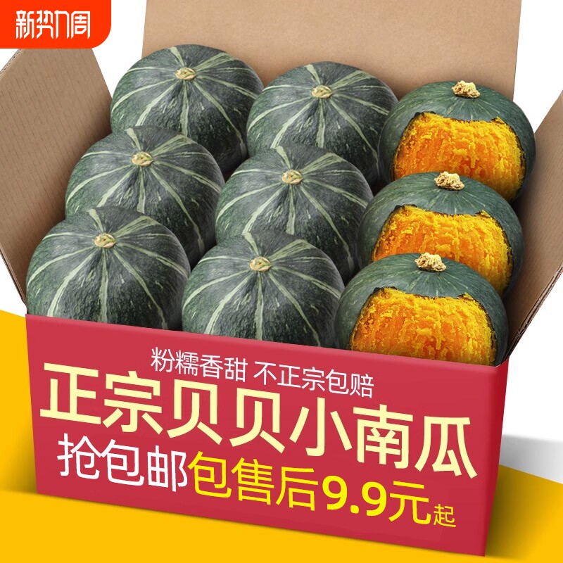 正宗板栗味贝贝小南瓜5斤小南瓜栗面老瓜正品新鲜婴儿粉糯香甜9