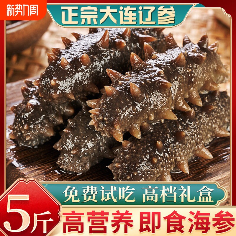 海参即食大连鲜活海生海参辽参刺参批发旗舰店单个装袋子礼盒