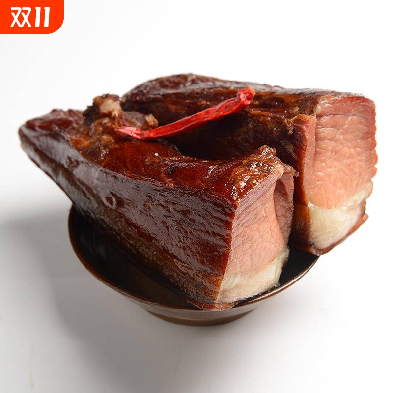 正宗烟熏后腿腊肉湖北恩施农家手工自制腊后腿肉土猪腊味咸肉500g