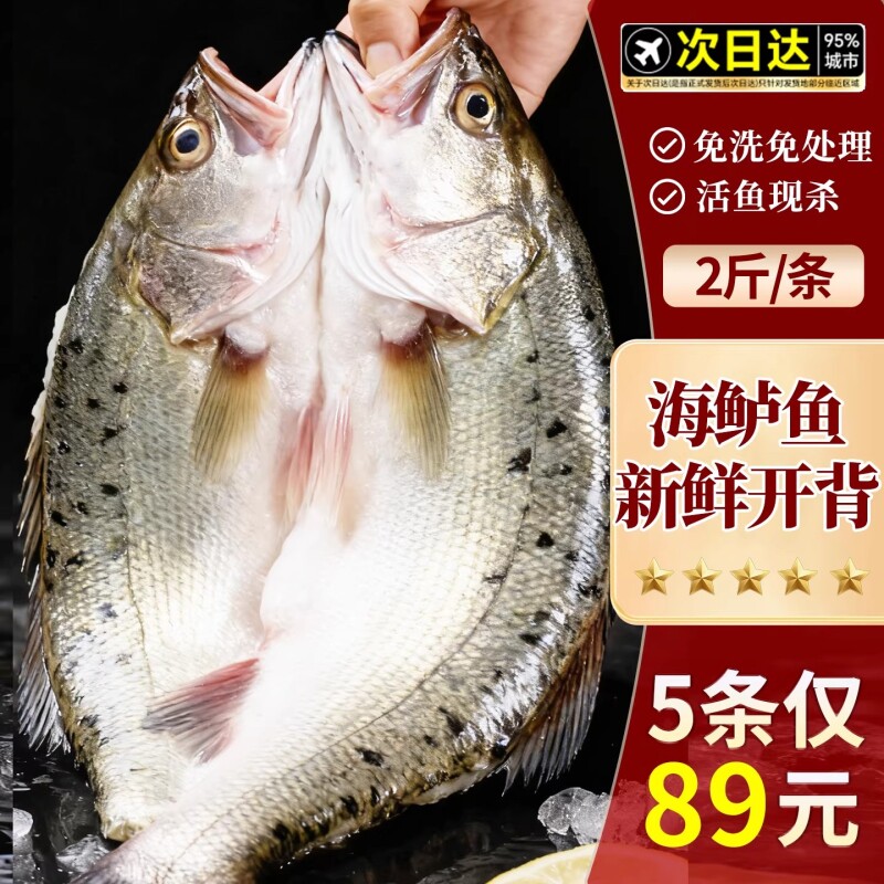 海鲈鱼开背海鱼新鲜冷冻鲜活深海白蕉七星特大烤鱼半成品商用清蒸图片