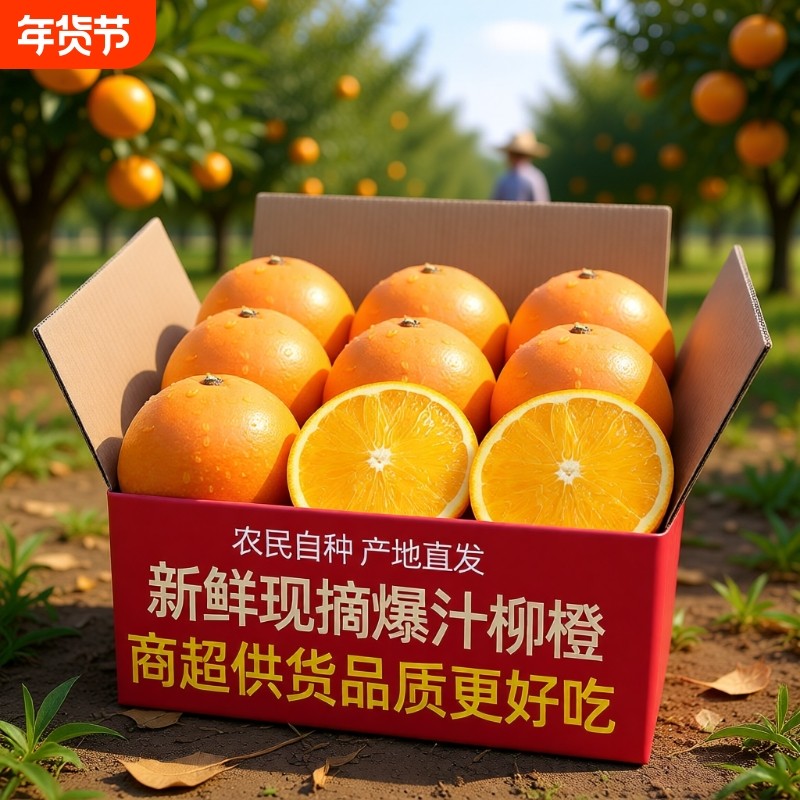 正宗现摘高山柳橙脐橙大果新鲜橙子当季水果冰糖5斤果冻春橙纯甜9