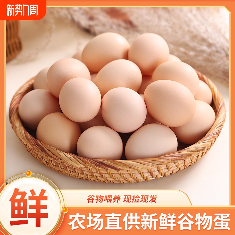 谷物柴鸡蛋散养现捡现发喂养土鸡蛋新鲜营养健康优质鸡蛋农场