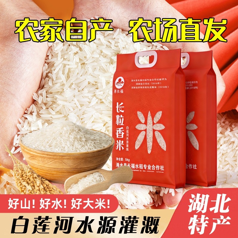 当季大米5KG大别山农家田稻花香米长粒香宝宝粥米现发真空自种