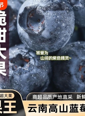 云南蓝莓鲜果特大礼盒当季高山L25花香新鲜孕妇怡颗蓝梅整箱超大