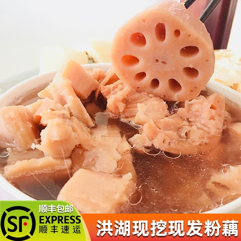 洪湖特产新鲜莲藕煲汤粉藕湖北正宗粉糯红藕现挖现发九孔