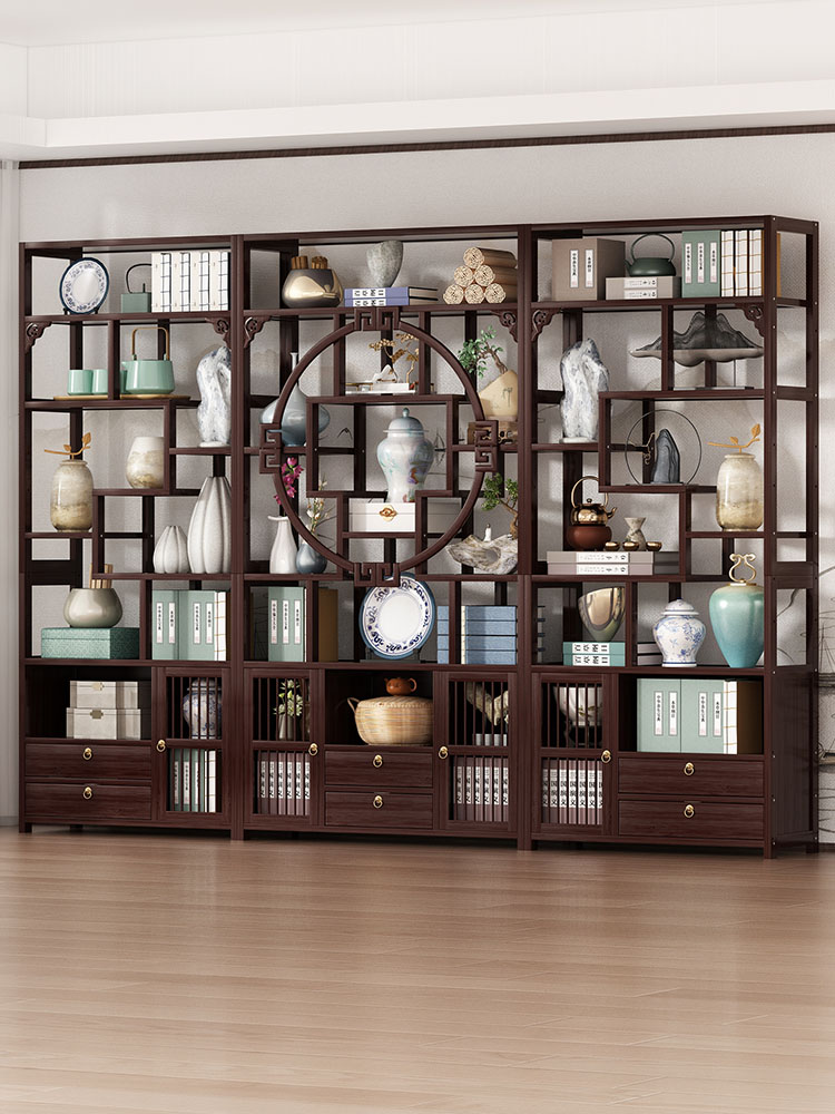 薄谷架实木新中国风多宝阁茶架展示柜饰品柜茶室茶具储物架
