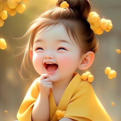 治愈可爱天使贴画微笑宝宝头像床头装饰画可爱小女孩房间贴纸自粘