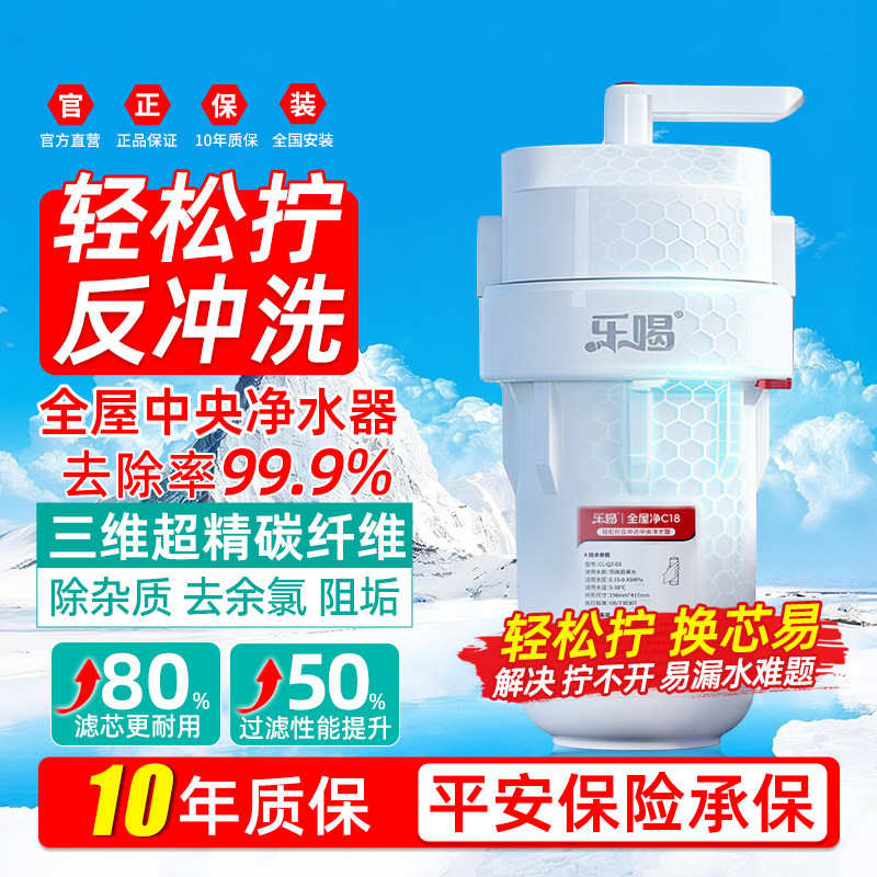 全屋中央净水器反冲洗大白瓶前置过滤家用自来水除余氯阻垢大流量