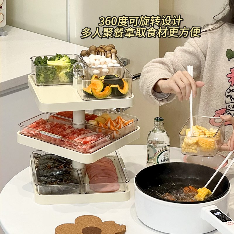 速发高级感4锅分菜盘备菜配格多层多功能盘子菜盘家用202火新款置