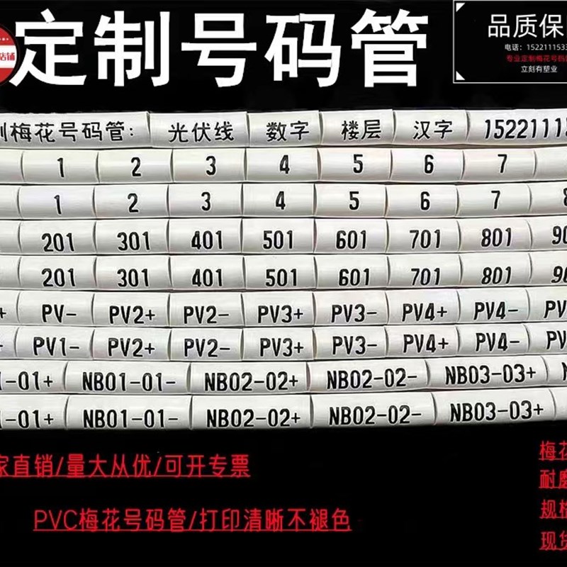 速发打印号码管5缩管电工电线标识套管数字英文字20.5-符热平方